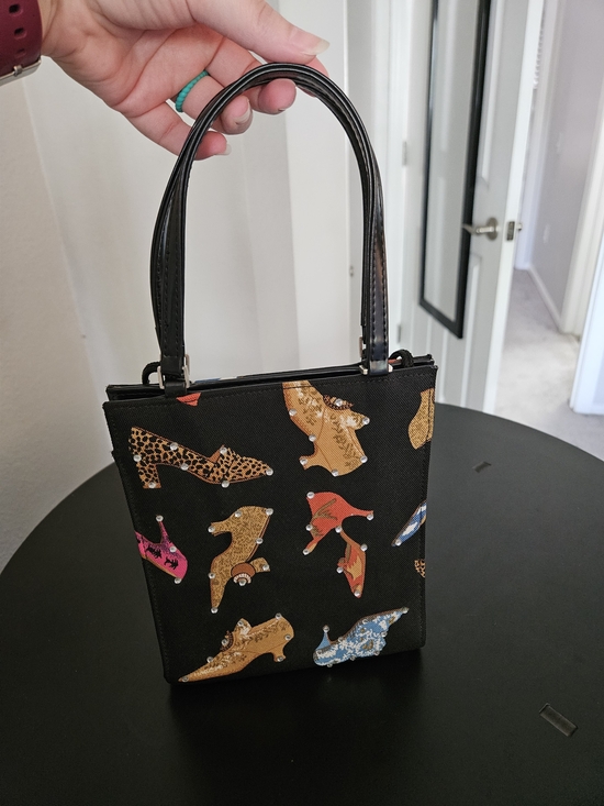 Braciano Handbags - Vintage Y2K Braciano Rhinestone High Heel Print Crossbody Tote Bag